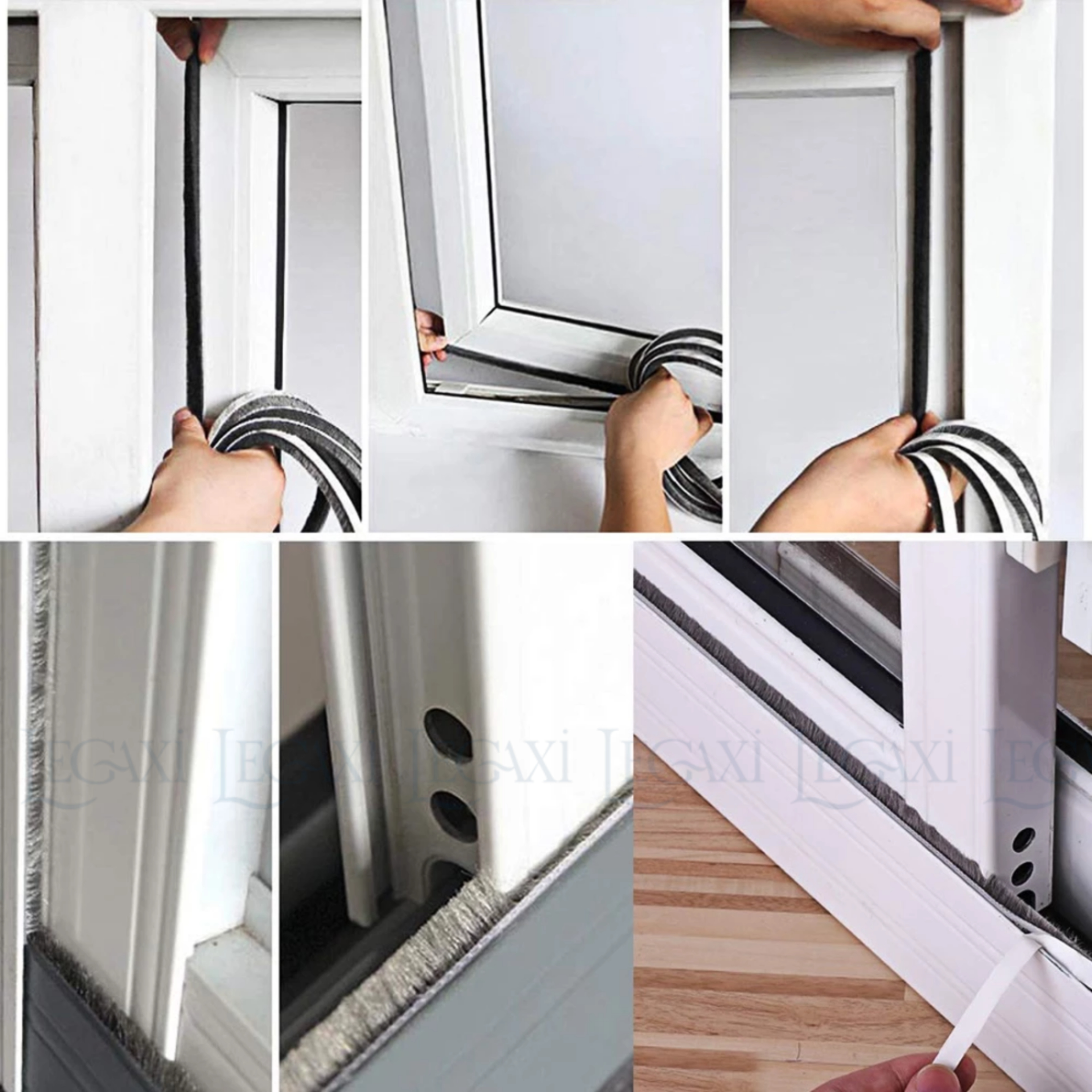 5 Mét Ron Lông nheo 5x5mm Dán Khe Hở Khung Cửa Gioăng dán cửa sợi lông Ron Lông Dán Cửa Gỗ Giảm Chấn