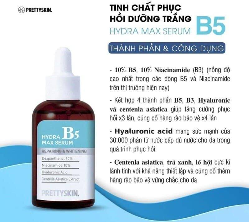 Hình ảnh Serum Phục Hồi, Dưỡng Trắng Da Prettyskin Hydra B5 Max Serum 50ml