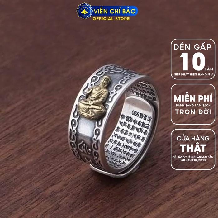 Nhẫn bạc nam bản hở Phật bản mệnh 12 con giáp chất liệu Bạc Thái 925 thương hiệu Viễn Chí Bảo N101017