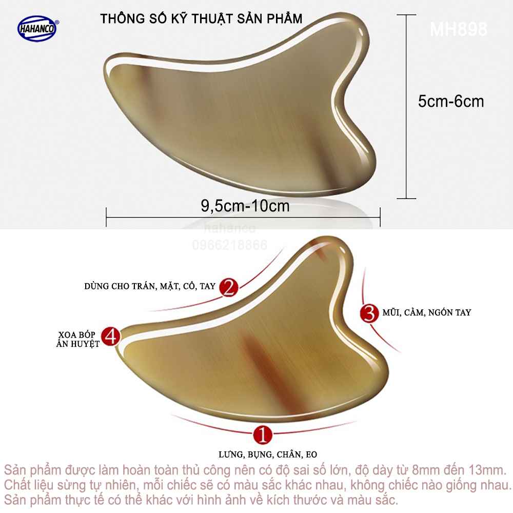 Dụng cụ mát xa bằng sừng siêu dày VIP - MH898 - làm mịn da mặt và toàn thân giúp lưu thông khí huyết