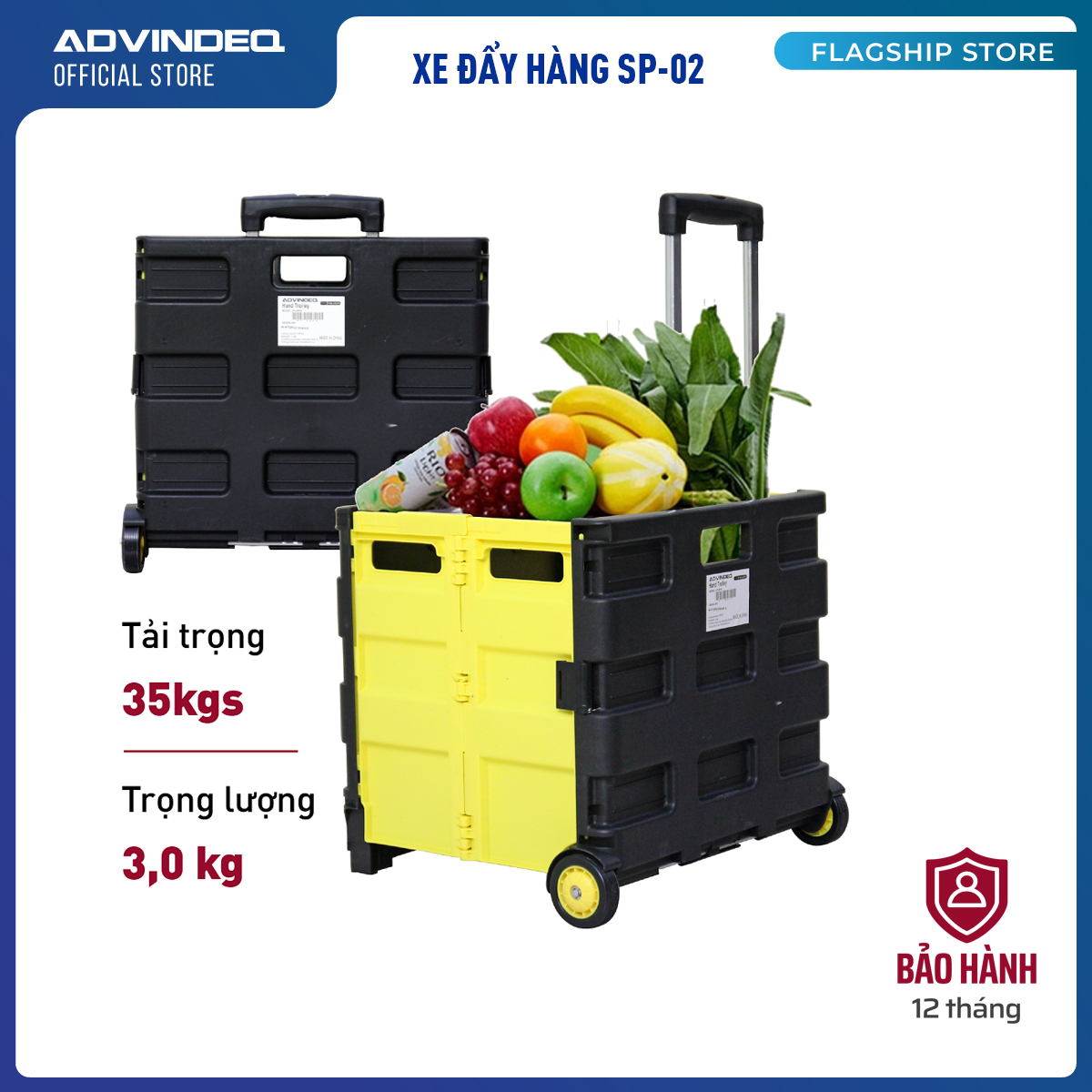 Xe kéo hàng đi chợ rút gọn ADVINDEQ HT-SP02 - Hàng Chính Hãng