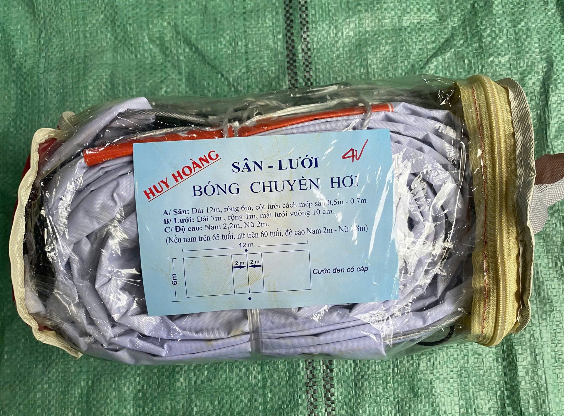 Lưới bóng chuyền hơi có cáp 4 viền
