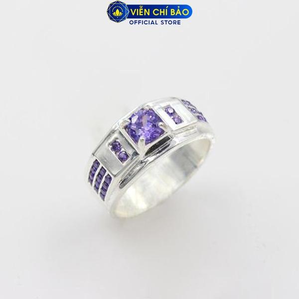Nhẫn bạc nữ đính đá tím thủy chung chất liệu bạc S925 thời trang phụ kiện trang sức nữ Viễn Chí Bảo N700173