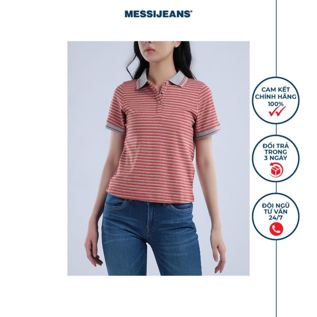 Áo thun polo nữ sọc ngang MESSI WTB0112-20