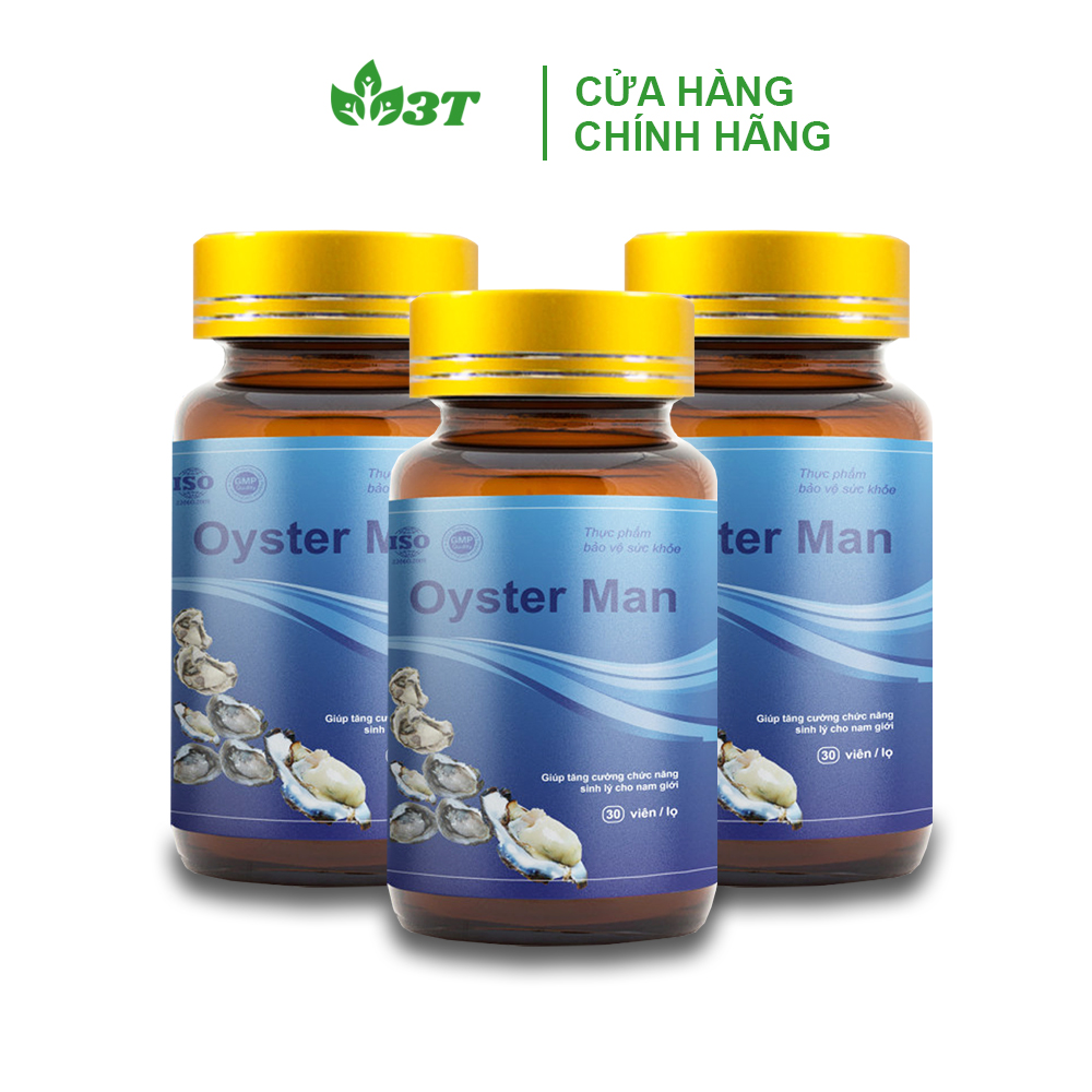 Combo 3 Tinh Chất Hàu Biển OYSTER MAN Tăng Cường Sinh Lý, Cải Thiện Xuất Tinh Sớm (3 Hộp x 30 Viên)