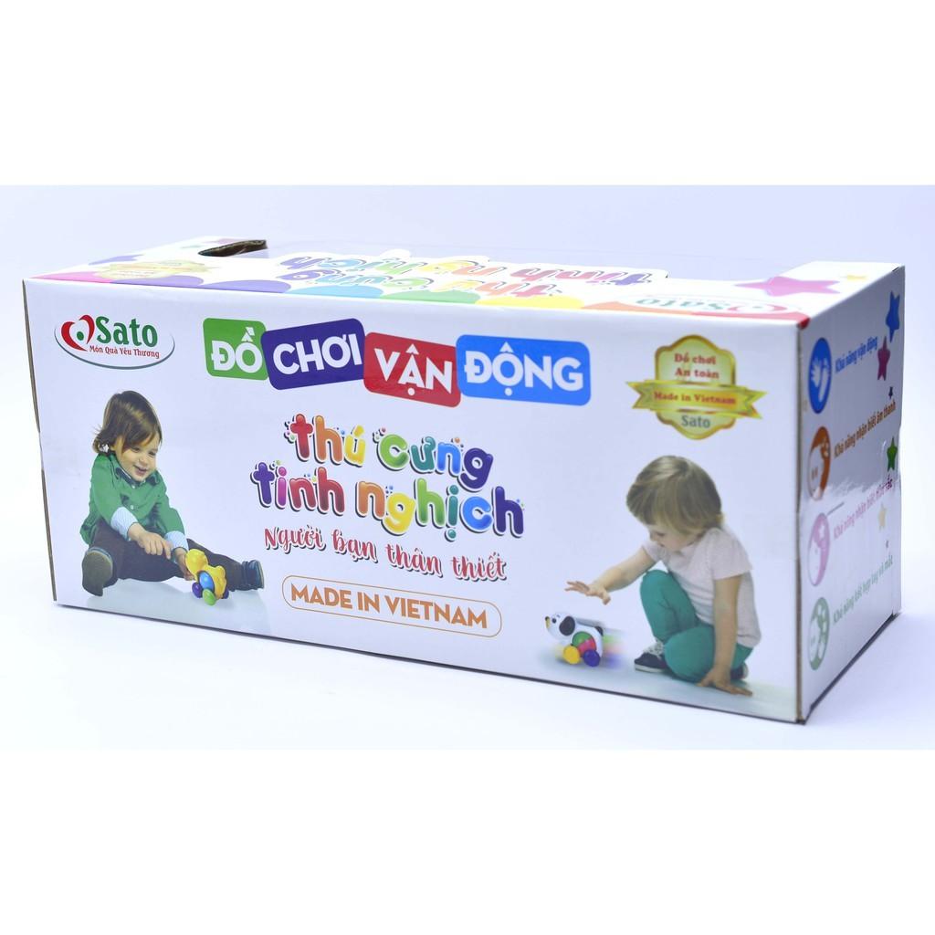 Đồ chơi xe kéo lục lạc CÚN NGỐ - VỊT TỒ - THÚ CƯNG TINH NGHỊCH sato77