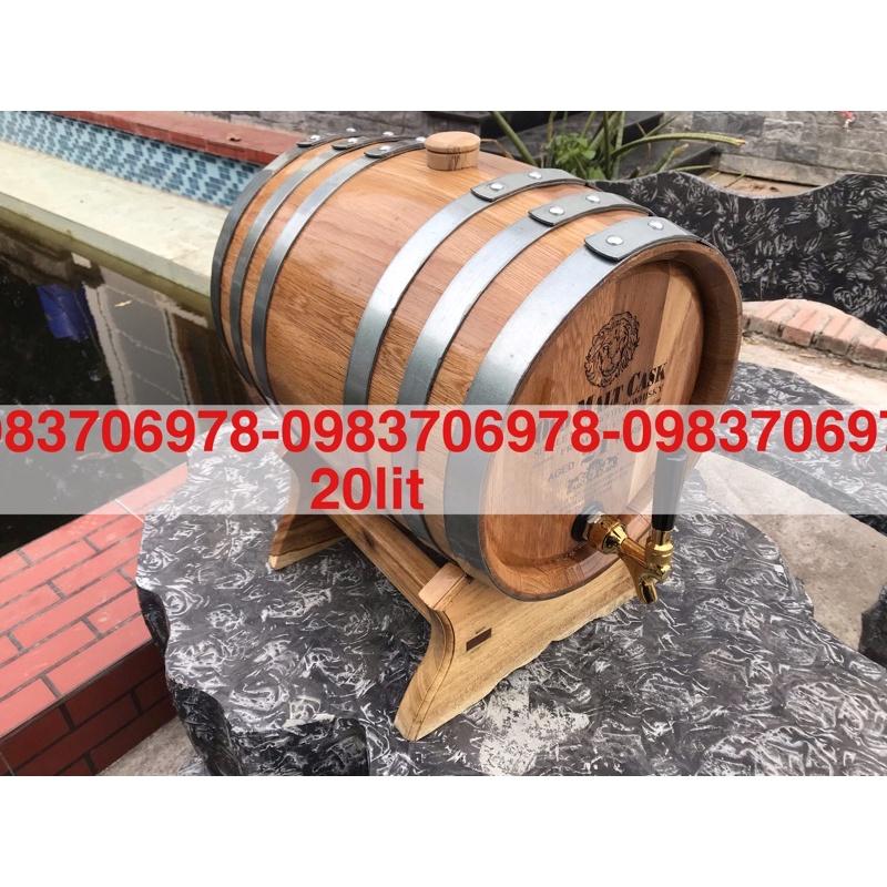 Thùng ngâm ủ rượu sồi đỏ nga nhập khẩu 20lit