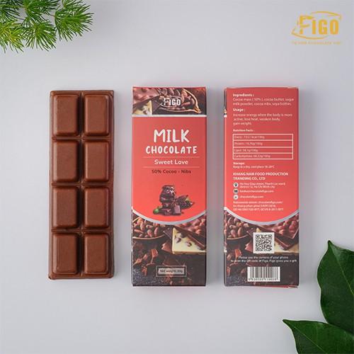 Bar 20gr- Milk Chocolate, Kẹo Socola sữa 50% Cacao nhân Hạt điều giòn tan ngay trong miệng, chất lượng