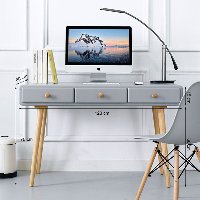 Bàn Làm Việc 3 Ngăn Rora IBIE - OTD3KRORG - Grey