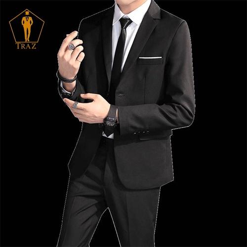 Bộ Vest Đen Trắng Nam TRAZ, có bụng hoặc cao tăng 1 đến 2 size