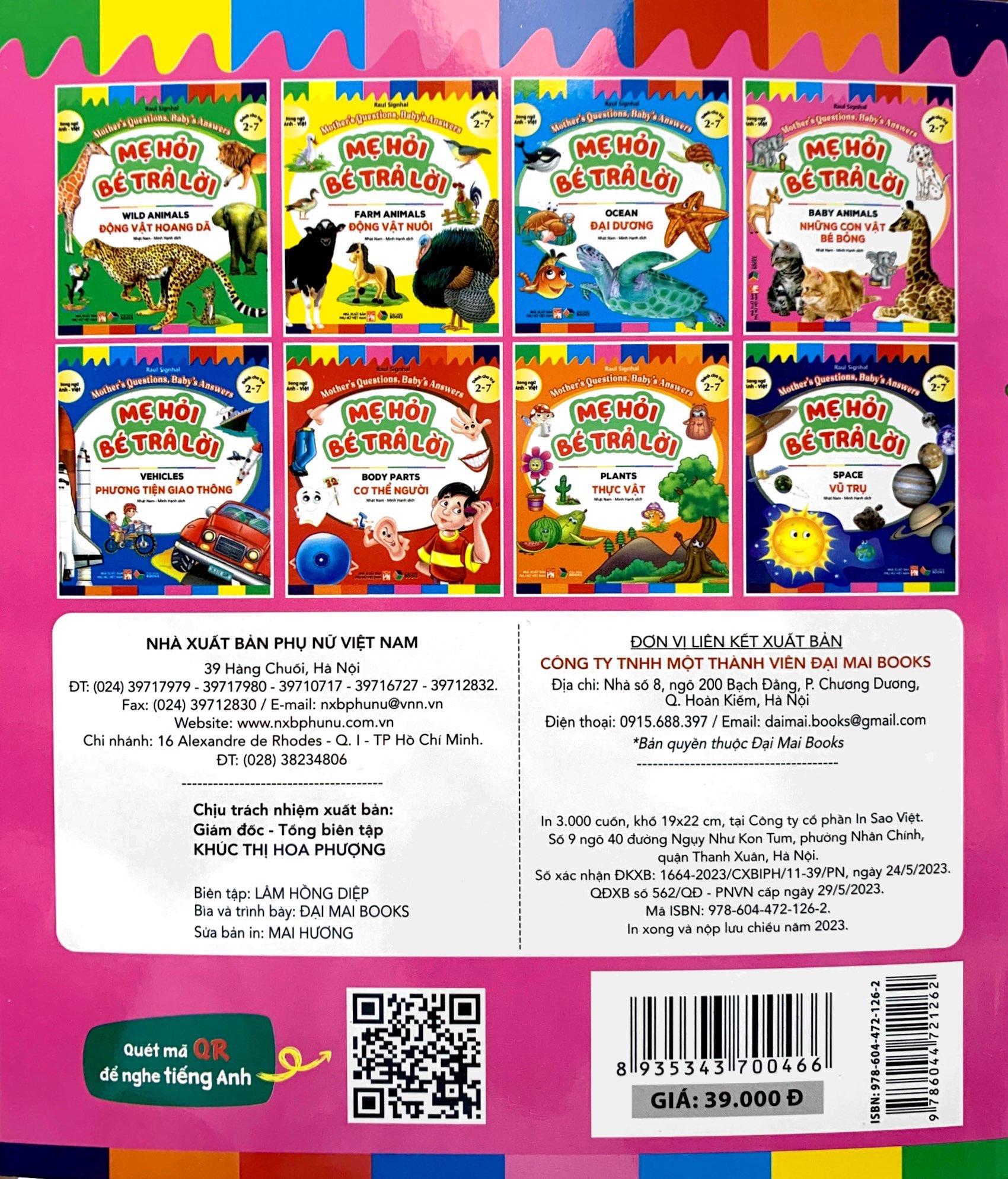 Mẹ Hỏi Bé Trả Lời - Song Ngữ Anh-Việt - Baby Animals - Những Con Vật Bé Bỏng (Dành Cho Trẻ Từ 2-7 Tuổi)