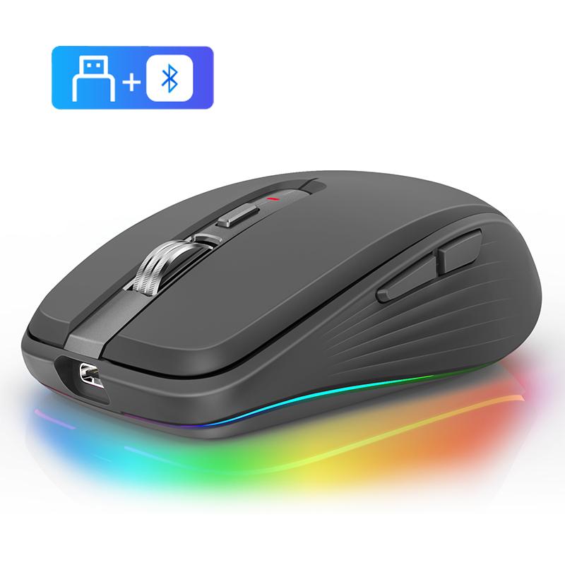 M303 Loại Chuột Không Dây-C Bluetooth & 2.4G Hai Chế Độ Sạc RGB Với USB Đầu Thu 4 Cấp Độ DPI Có Thể Điều Chỉnh Âm Lượng