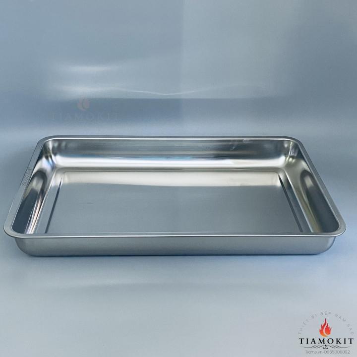 [Ảnh thật] Khay để đồ inox kích thước 40x60 sâu 7cm