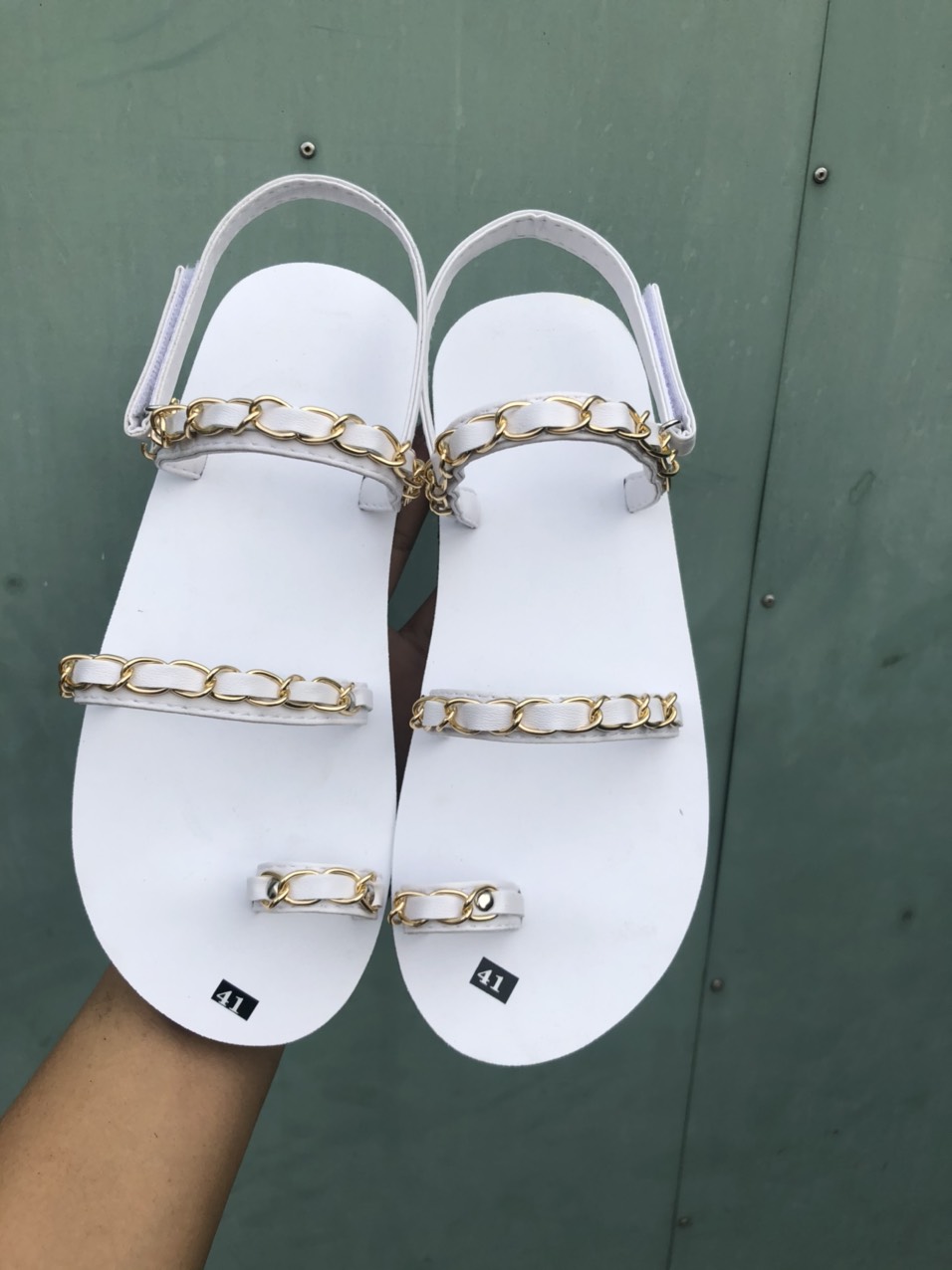 dép sandal nữ  ( đế trắng quai hậu trắng ) size từ 34 đến 41 nữ khác size ib chọn thêm