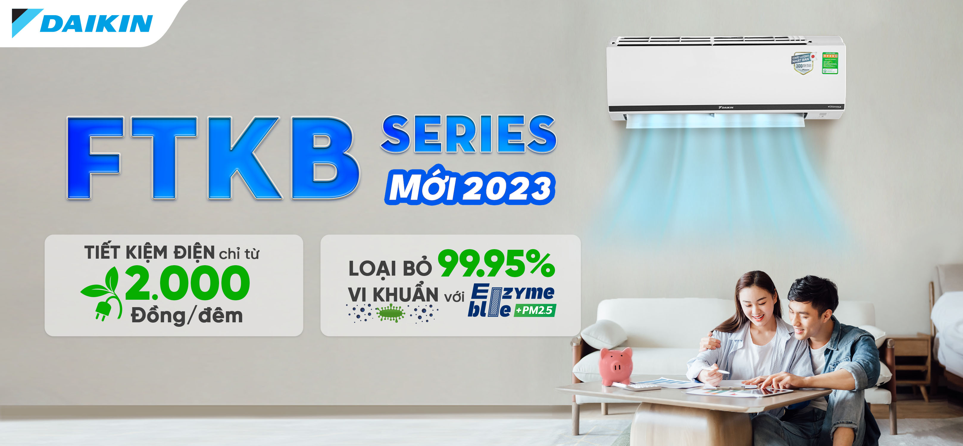 Máy lạnh Daikin Inverter 1.0 HP FTKB25XVMV - Hàng chính hãng - Giao HCM và 1 số tỉnh thành