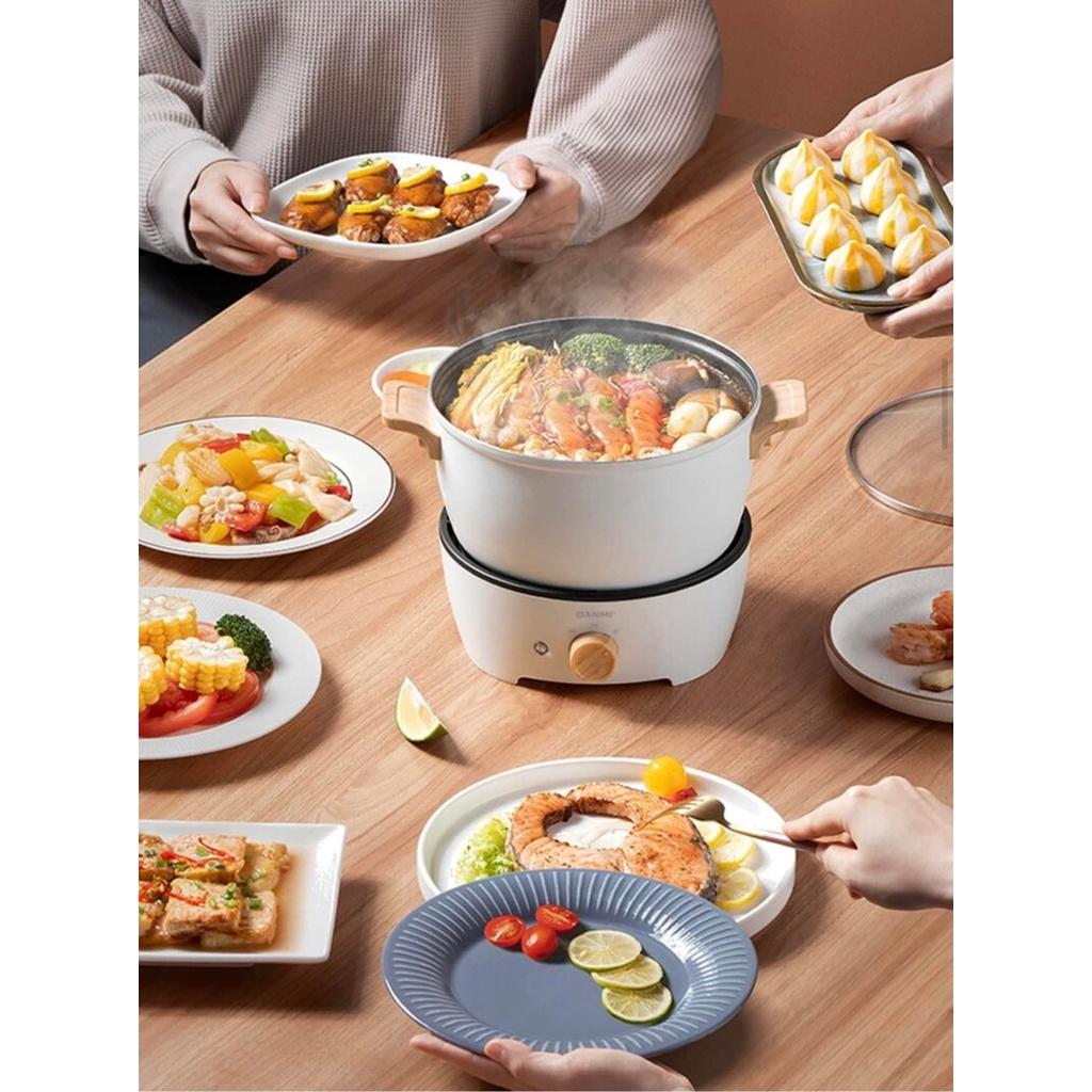 Nồi Lẩu Điện Mini Kèm Chảo Danmi Multi Cooker, Dung Tích 3L, Công Suất 800W, Nội Địa Hàn, BH 12 Tháng