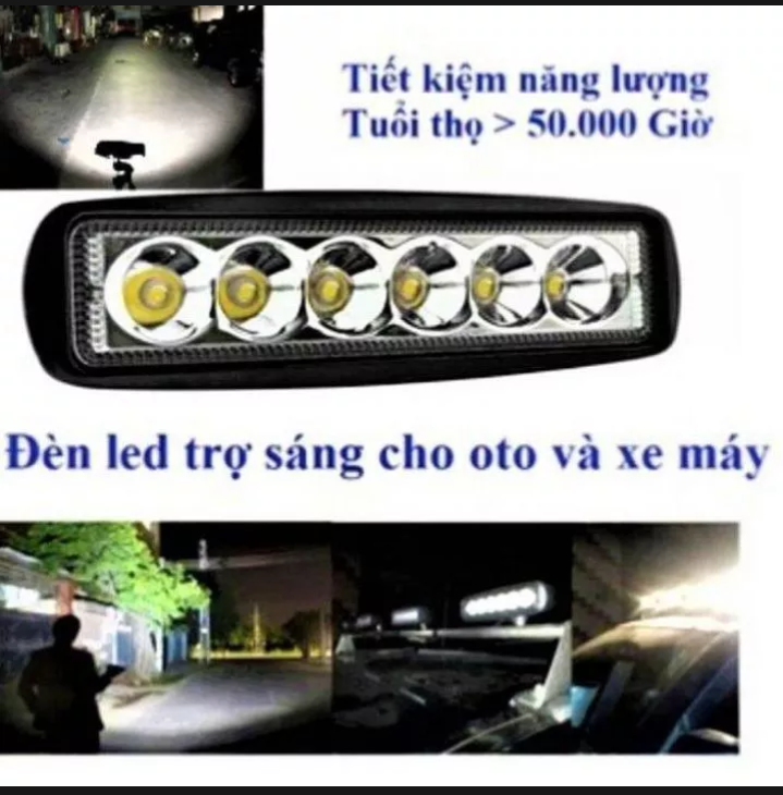 Đèn trợ sáng L6 mini siêu sáng cho xe máy và ô tô ánh sáng xa hàng bao chất lượng  