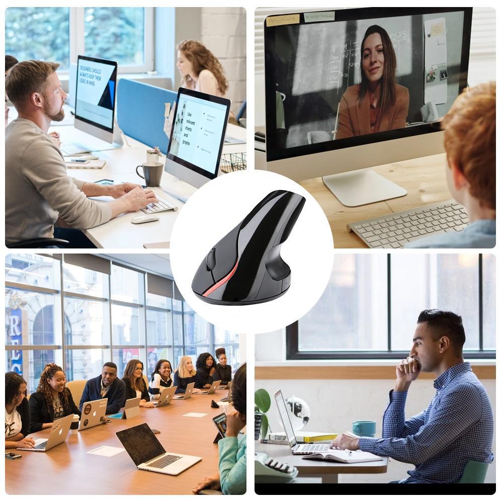 Chuột Quang Không Dây Dạng Đứng 2.4ghz 1600dpi Kèm Đầu Nhận Usb