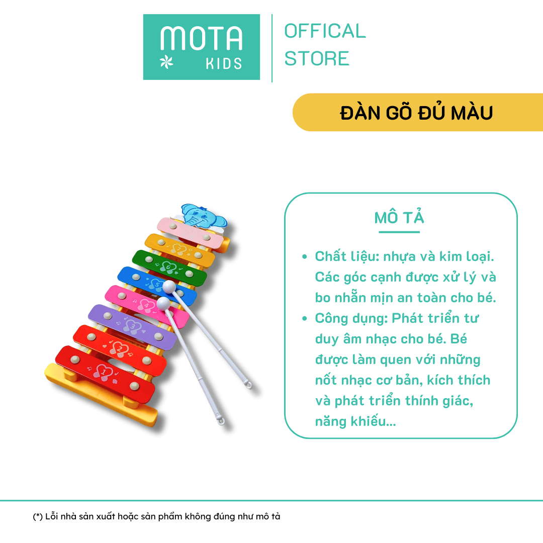 [M209A - Mota Montessori] Đồ chơi cho bé Đàn gõ âm thanh vui nhộn - Hàng chính hãng