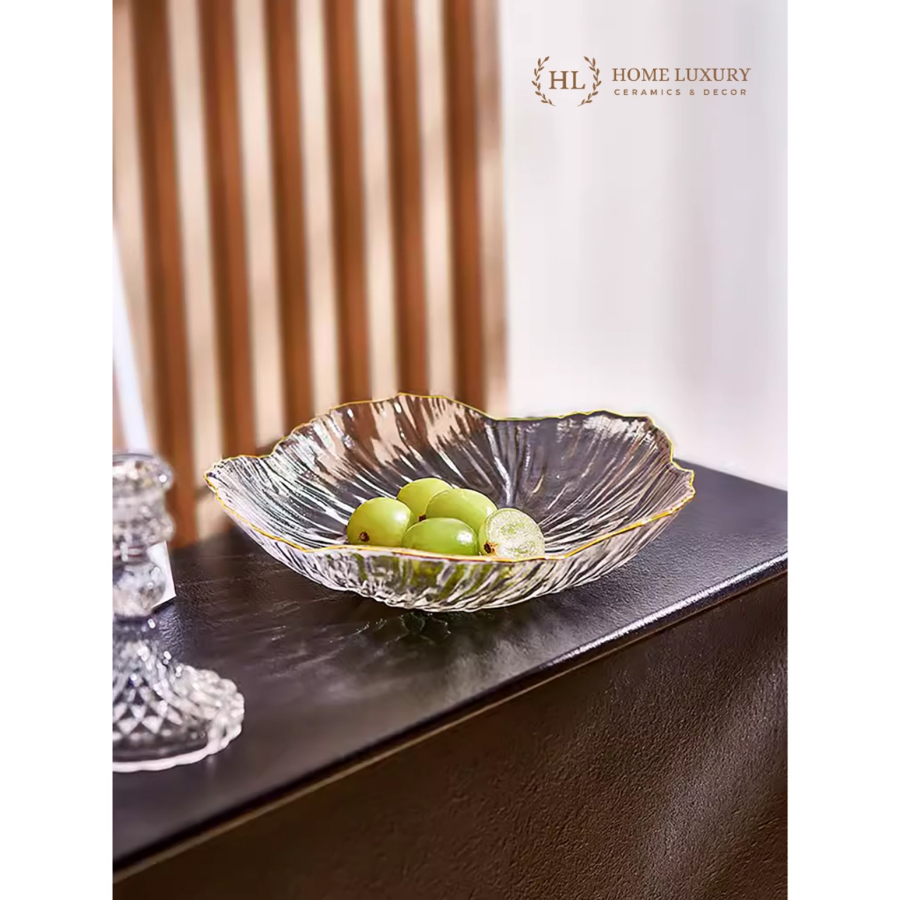 Set 3 Đĩa thủy tinh Decor chịu nhiệt - chịu lực borosilicate viền vàng cao cấp -Đĩa cánh hoa vân đá phong cách Hàn Quốc - HÀNG CHÍNH HÃNG MINIIN