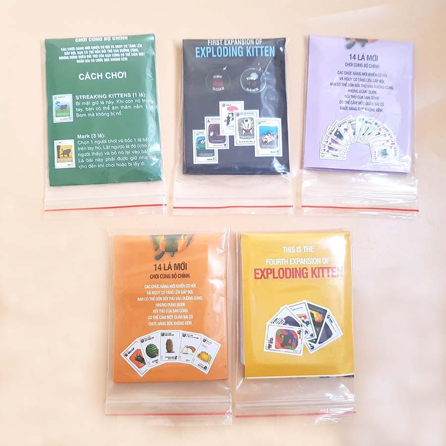 Set Mèo Nổ Kinh Điển: Combo Mèo Nổ Exploding Kittens Đen + 05 Bản Mở Rộng