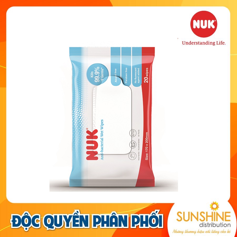 KHĂN ƯỚT DIỆT KHUẨN NUK KHÔNG CHỨA CỒN