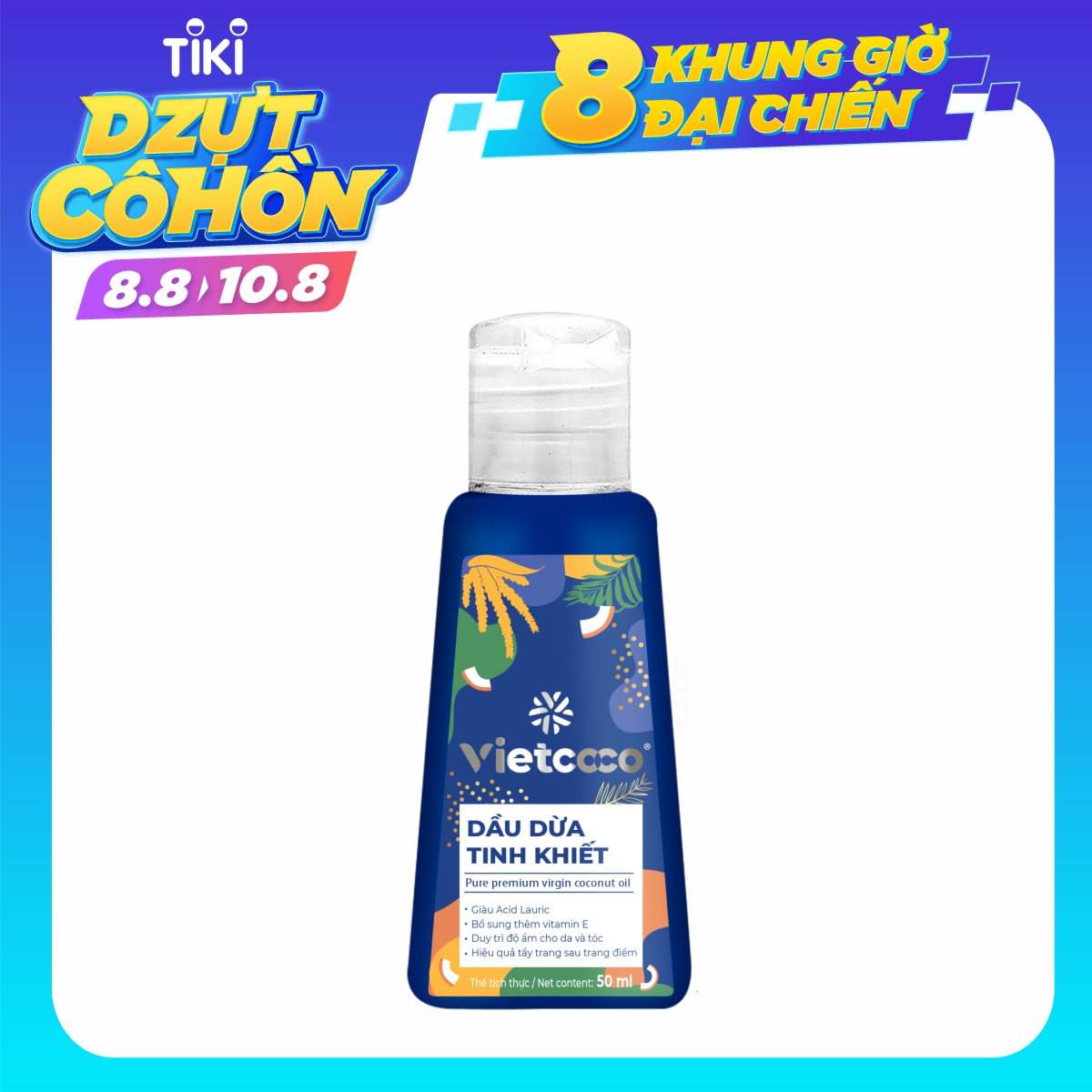 Dầu dừa tinh khiết mỹ phẩm Vietcoco 50ml