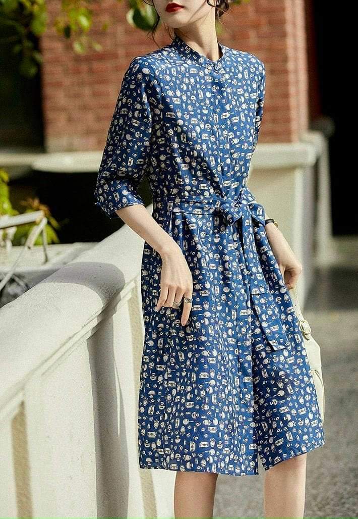 Đầm họa tiết Hàn sang xinh