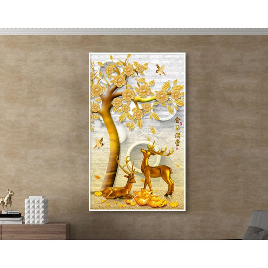 Bộ tranh treo tường phong thủy trang trí nội thất hình hoa đẹp