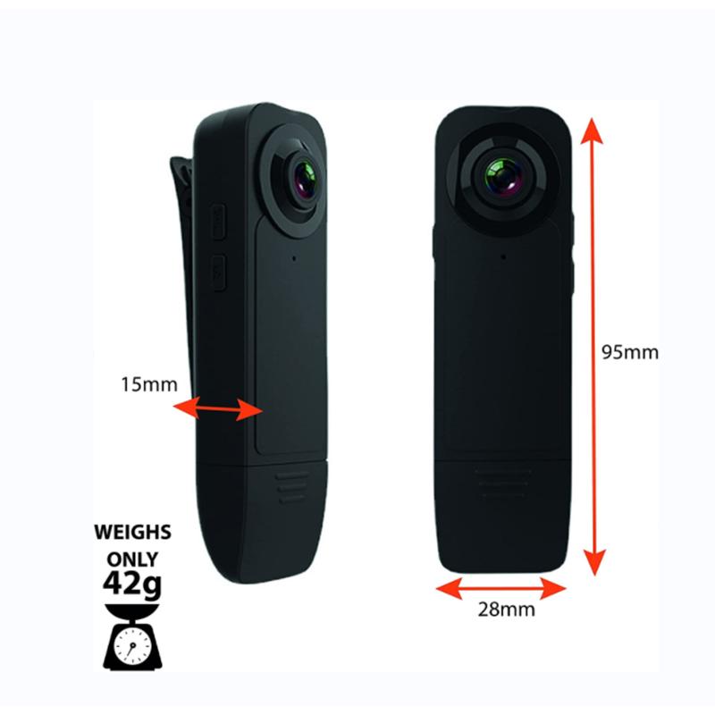 Máy ảnh thể thao ngoài trời trở lại clip 1080p HD Night Vision ghi âm âm thanh phát hiện chuyển động Máy ảnh cổ áo thể thao ngoài trời