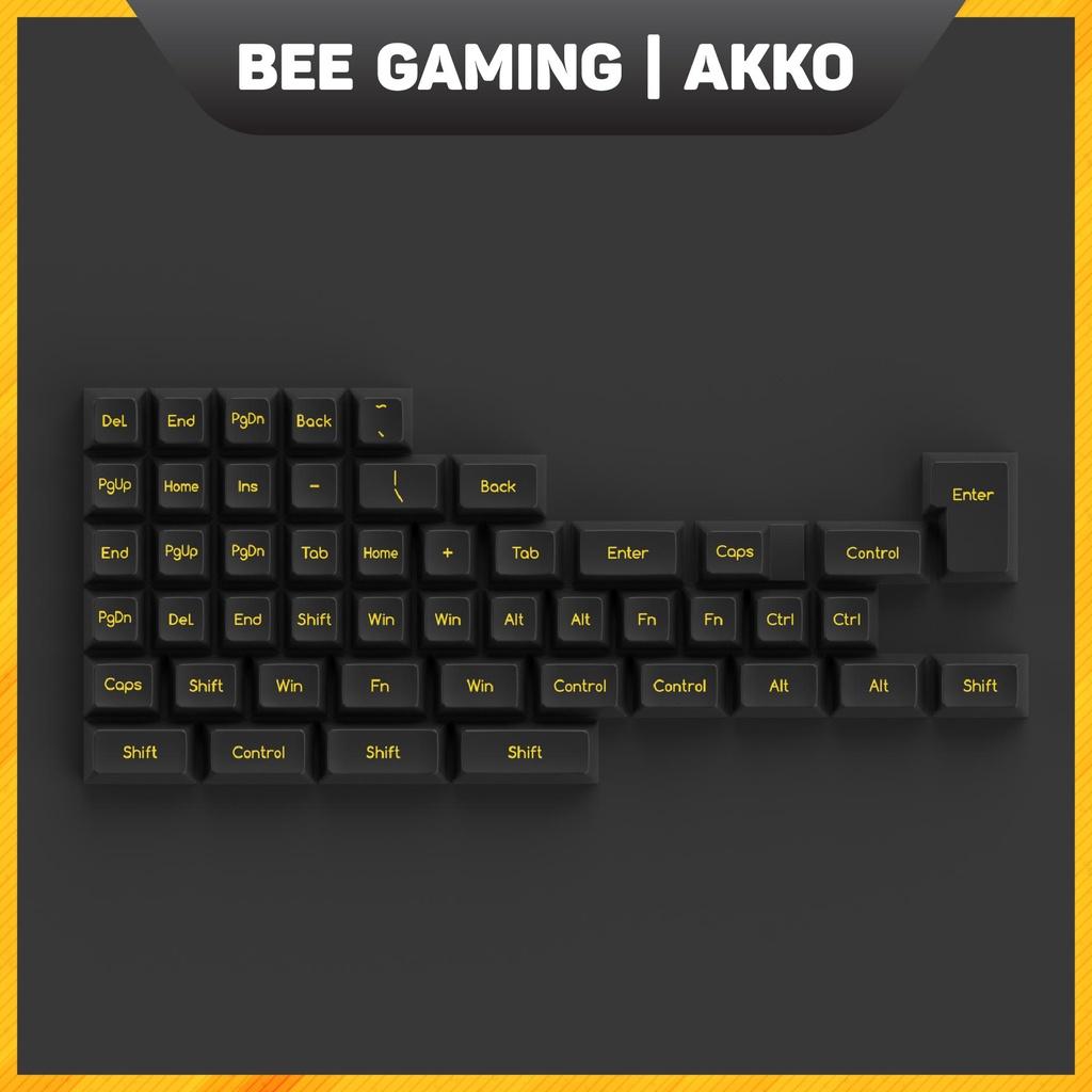 Bộ keycap chính hãng AKKO – Black &amp; Gold (ABS Double-Shot / SAL profile / 195 nút)