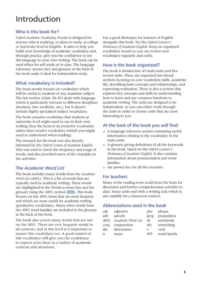 Oxford Academic Vocabulary Practice Lower-Intermediate B1 With Key