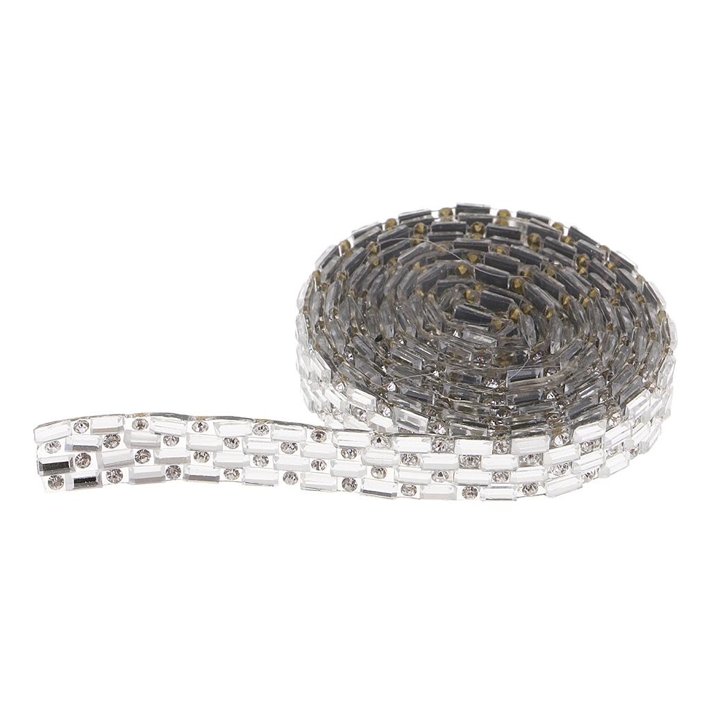 1 Yard Bạc Rhinestone Ribbon Pha Lê May Trim Thủ Công DIY