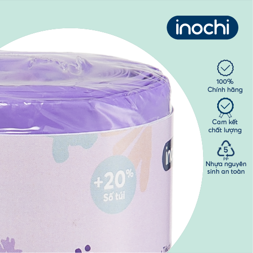 Túi rác tiện dụng Inochi - Soji 10L x 35 túi (Size S) Hương Lavender có quai cầm