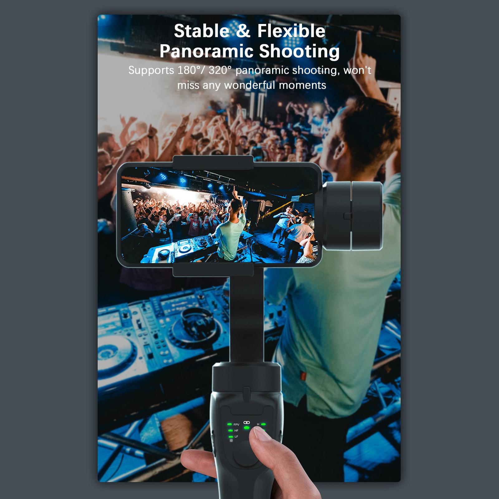 Handheld 3-Axis Smartphone Gimbal Stabilizer Anti-shake Vertical/ Horizontal with Tripod Stand for iPhone 13/12/11/10