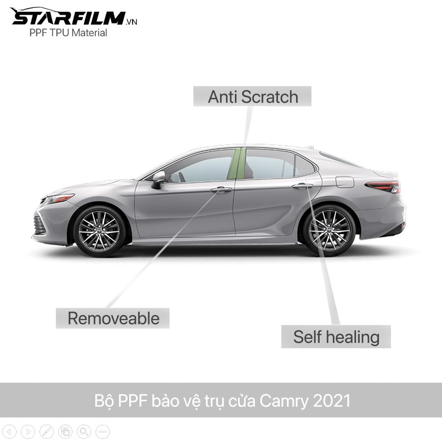 Hình ảnh Toyota CAMRY 2021 ~ 2022 PPF TPU Trụ bóng chống xước tự hồi phục STARFILM