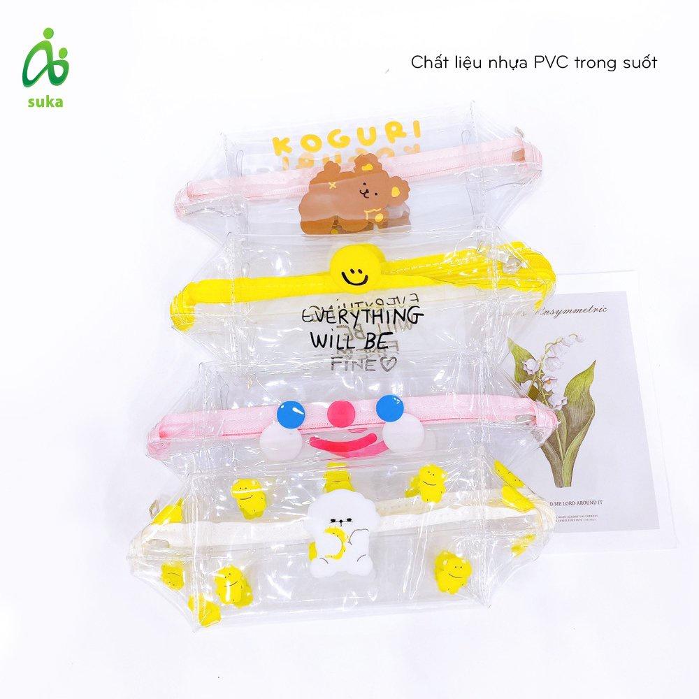 Túi đựng đồ make up, mỹ phẩm, khi đi du lịch bằng nhựa trong suốt chống nước-Túi đựng bút đa năng SK