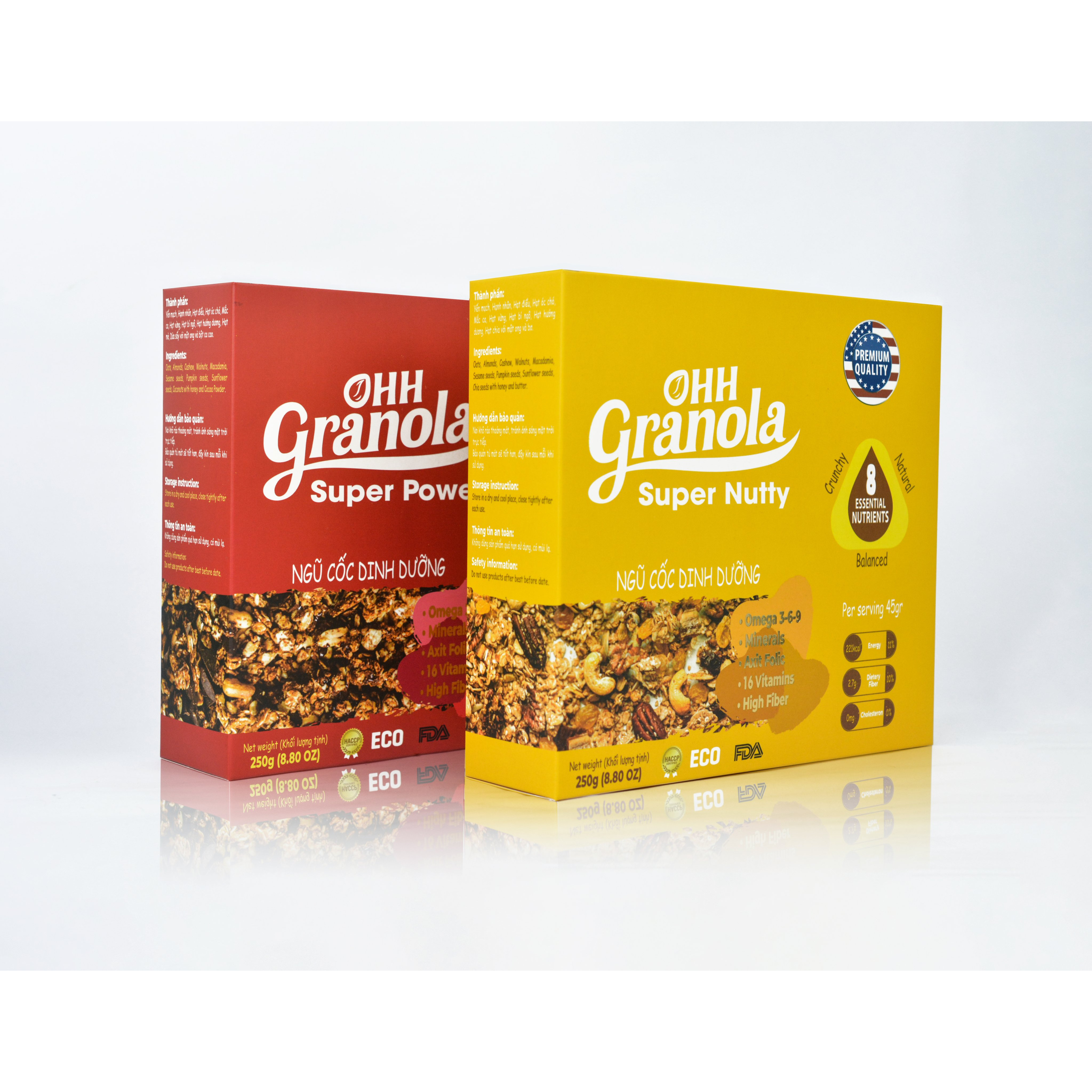 Tập Gym Nên Ăn - Ngũ Cốc Hạt Dinh Dưỡng Siết Cân + Ngũ Cốc Tăng Cơ Chocolate Yến mạch, hạt điều, hạnh nhân dành cho Eat Clean Hộp 250g, Tiêu chuẩn FDA Hoa Kỳ