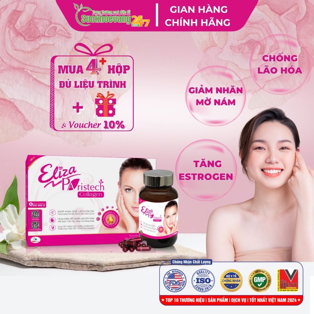 Viên uống collagen Eliza PARISTECH giúp làm đẹp da, chống lão hóa - Hộp/Lọ 30 viên