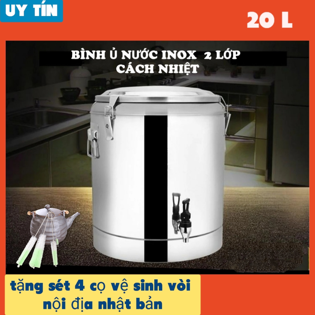 Bình giữ nhiệt Inox có vòi cách nhiệt ( tặng sét 4 co vs vòi)