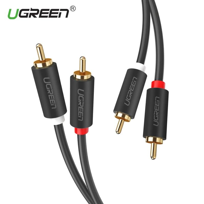 Ugreen UG10519AV104TK 3M màu Đen Cáp âm thanh Bông sen 2 ra 2 dương - HÀNG CHÍNH HÃNG