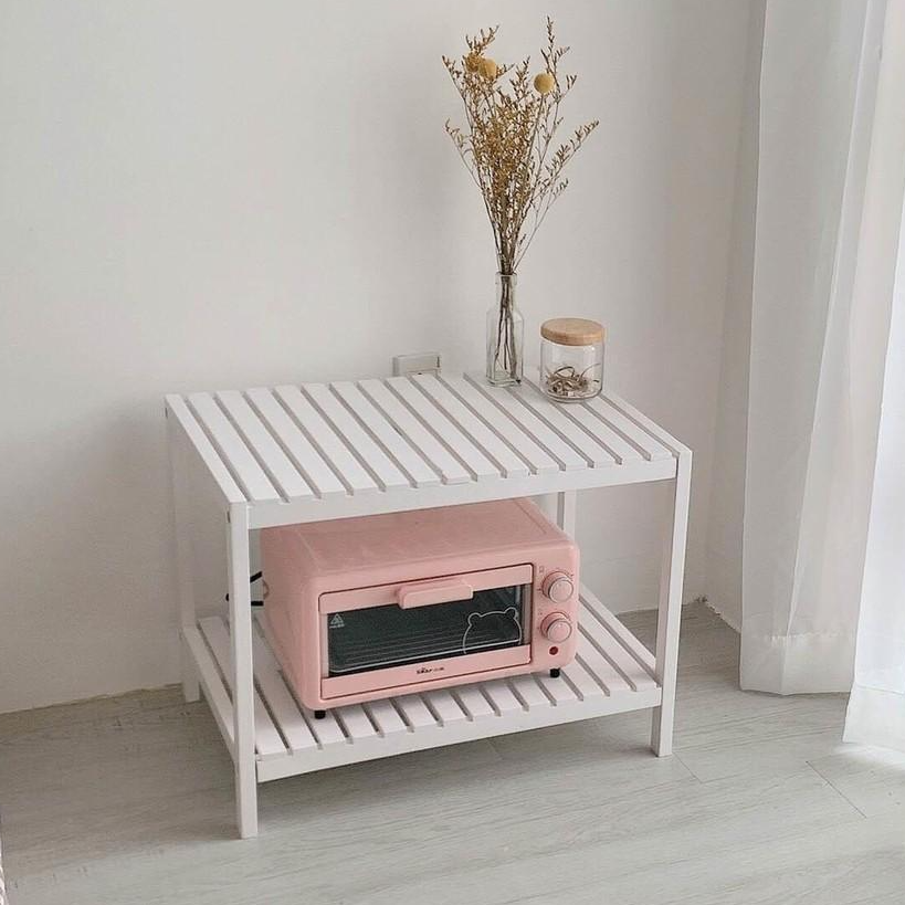 Kệ Để Lò Vi Sóng Cao Cấp 2 Tầng - Màu Trắng