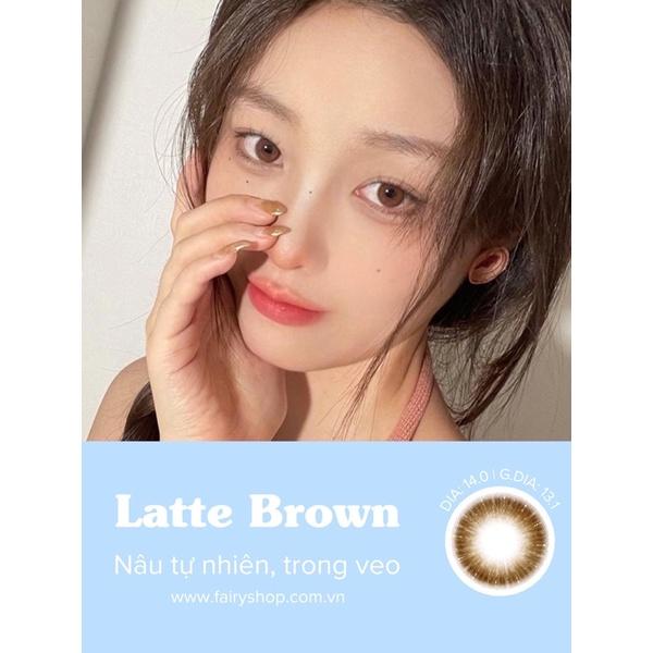 Kính áp tròng Nâu Sữa Latte 14.0mm - FAIRY SHOP CONTACT LENS độ 0 đến 6