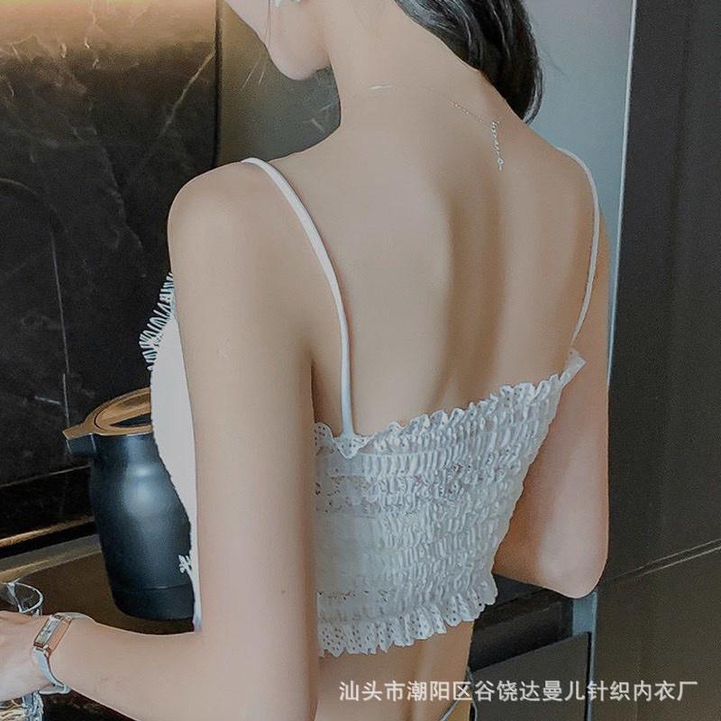M63. Áo bra ren áo 2 dây có mút ngực thiết kế chun lưng co dãn ôm dáng sang chảnh