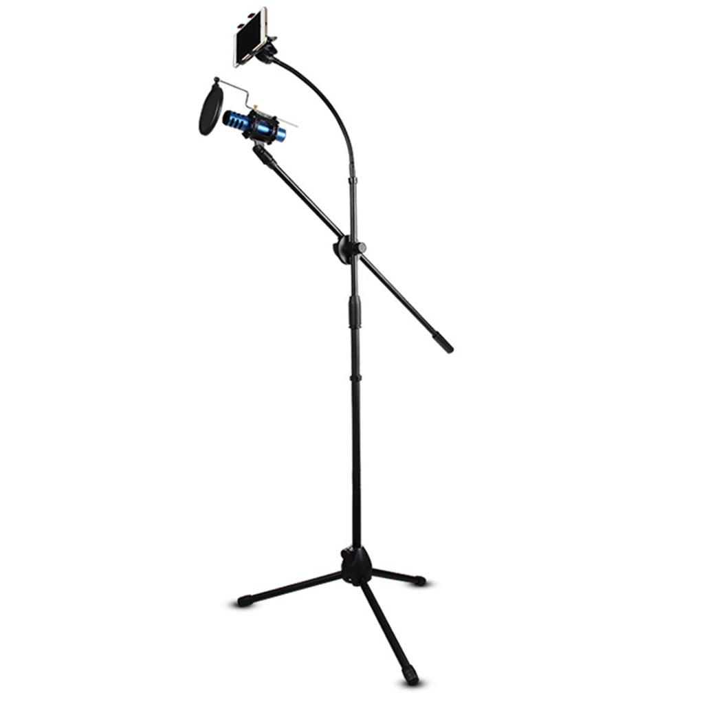 2 in1 Phones Holder Flexible Tripod Bracket Stand Mount for Mobile Phone Mic