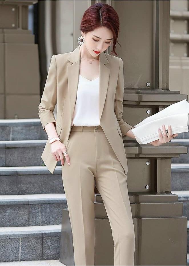 Set Nguyên Bộ Áo Vest Tay Dài + Quần Dài