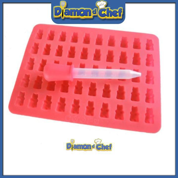 Khuôn Silicon 50 Gấu Làm Kẹo Chip Chip / Tặng kèm ống bơm 5ml làm dễ dàng hơn