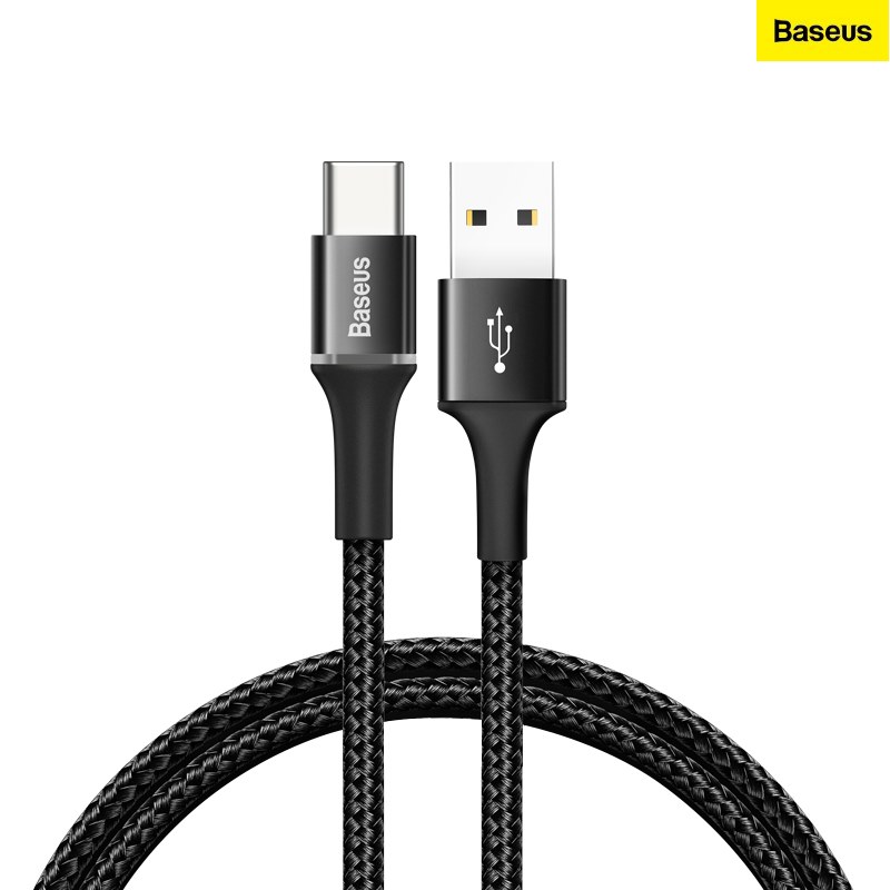 Cáp sạc Baseus halo data cable USB For Type-C Black - Hàng chính hãng