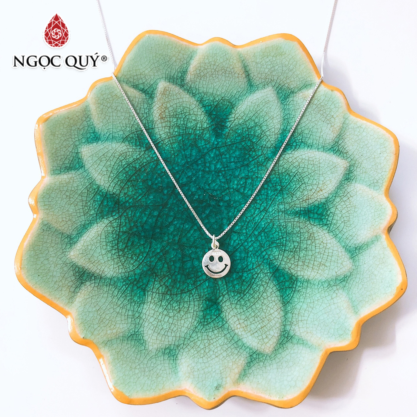 Dây chuyền bạc mặt cười - Ngọc Quý Gemstones