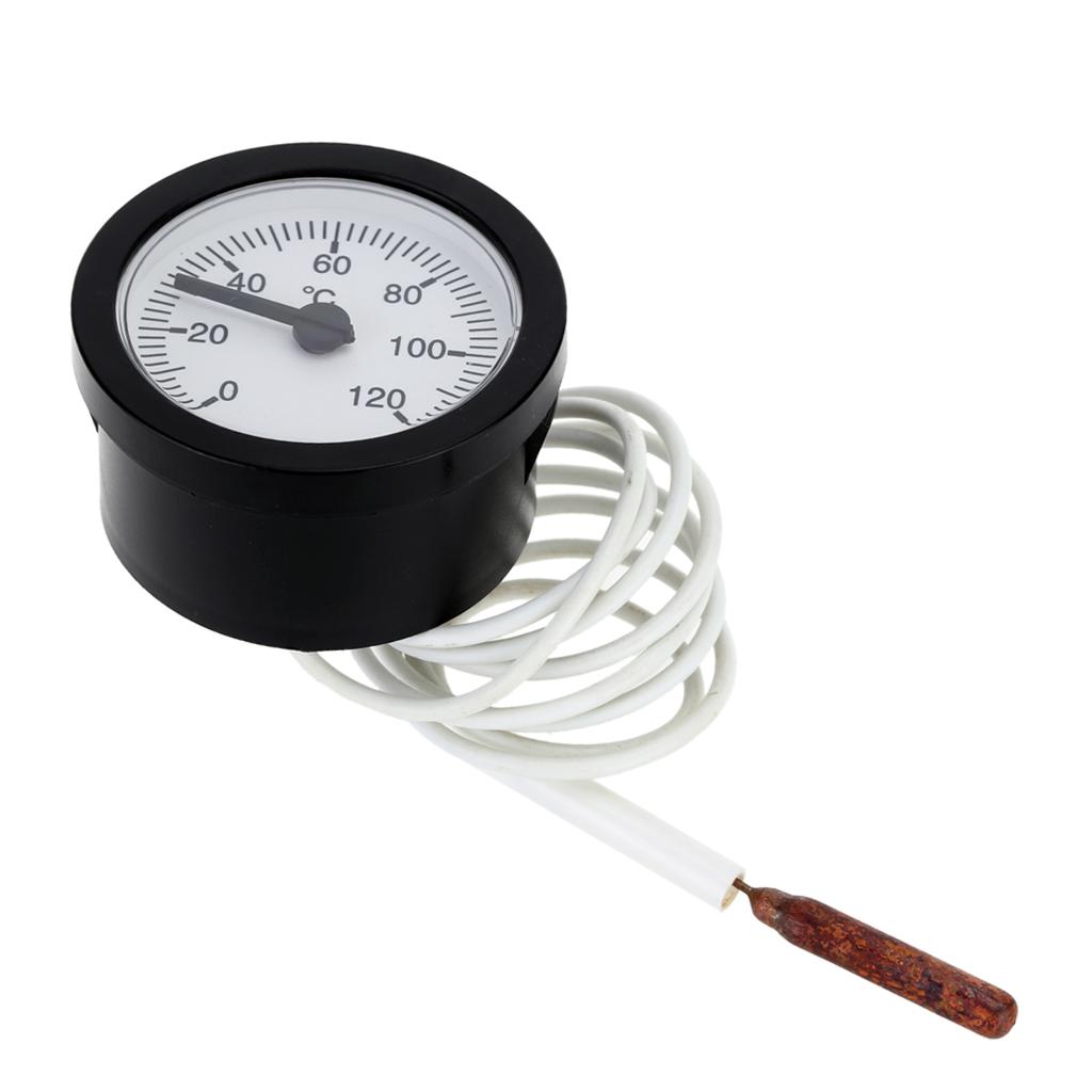 Thermometer capillary Temperature Gauge 0-120C Water & Oil 1.5 Meter Sensor